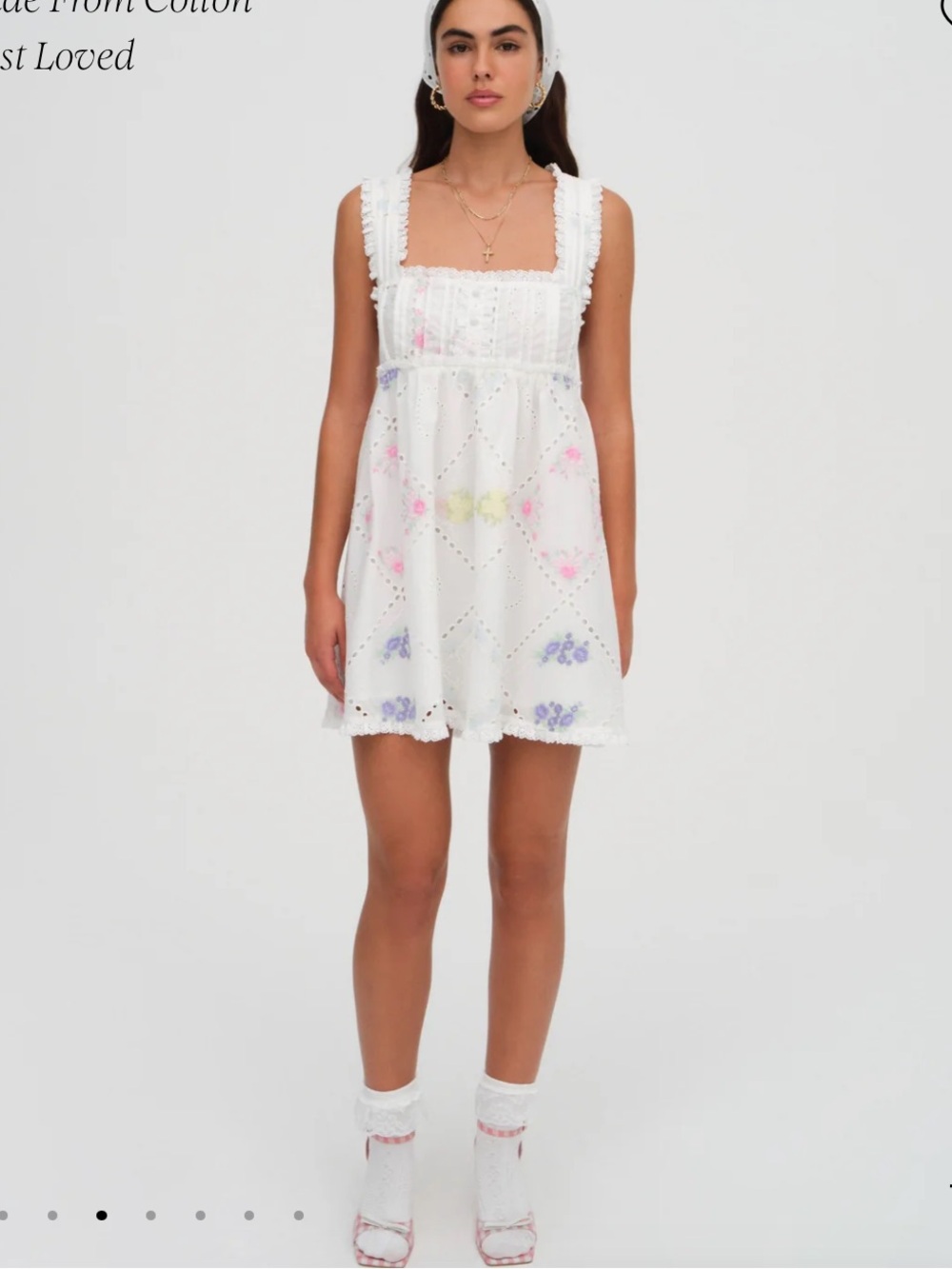 For Love And Lemons Andrea Embroidered Mini Dress - Picture 4 of 7